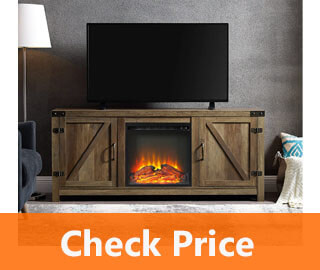 WE Furniture Farmhouse Barn Wood Fireplace Stand review